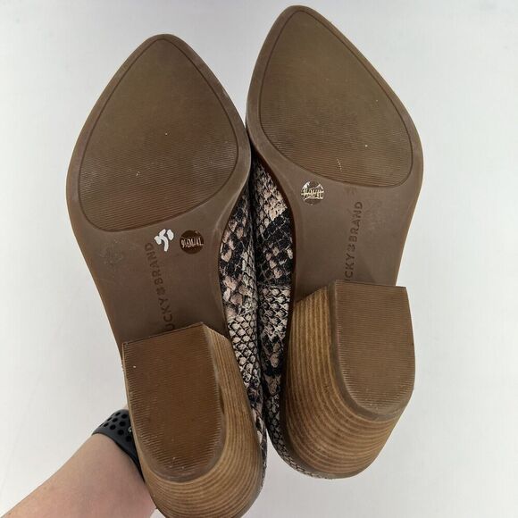 Lucky Brand Tabea Womens Size 9.5 M Snakeskin Print Booties Ankle Suede Western - Picture 4 of 6